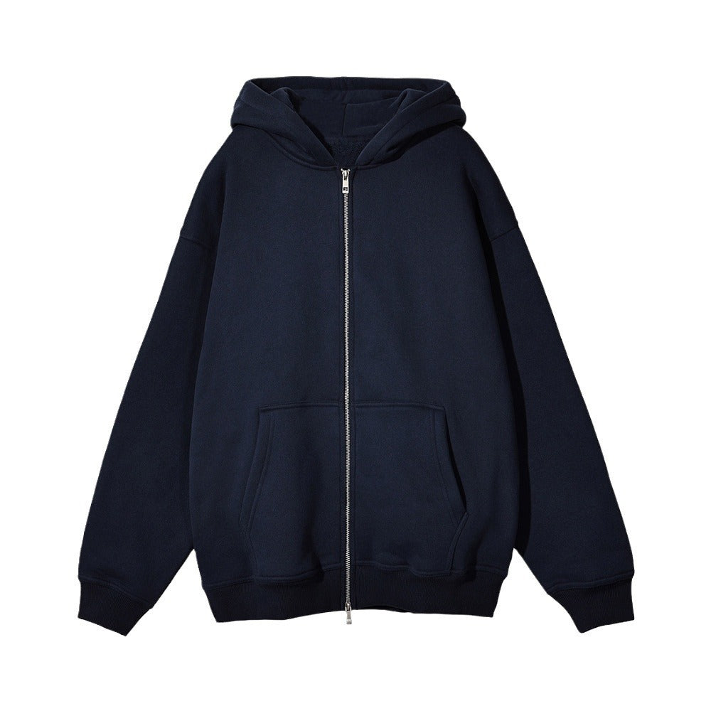 Unisex nan lässige Kapuzenjacke mit robustem Metall-Reißverschluss doppellagiger Kapuze und tiefen Känguru-Eingrifftaschen Echo Archiv