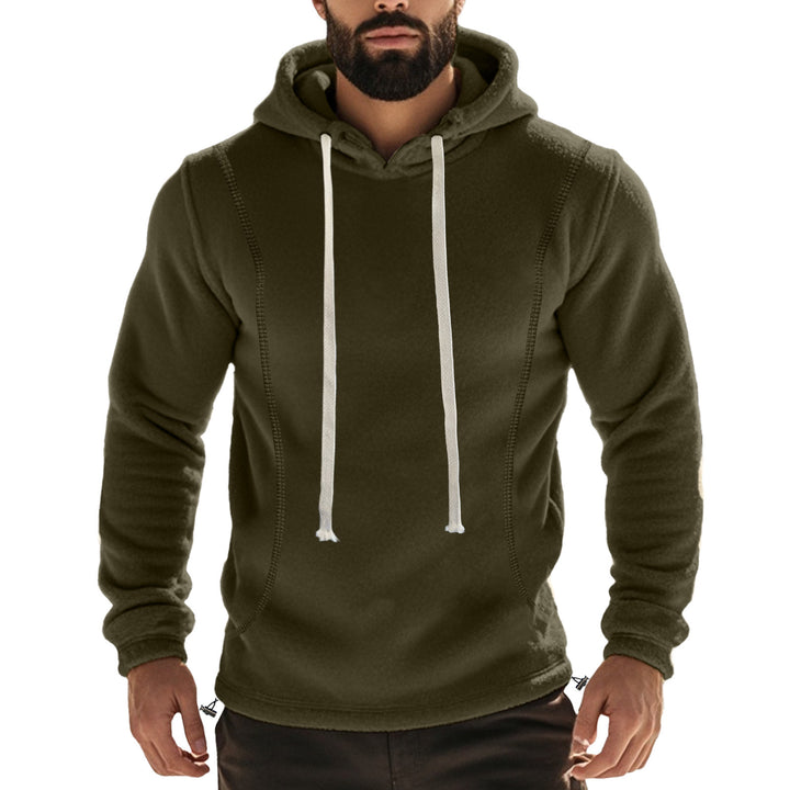 Herren fleecegefütterter Hoodie mit Kapuze und Kordelzug Echoarchiv