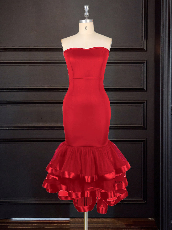 Damen Strapless Kleid mit voluminösem Rüschenrock Echo Archiv