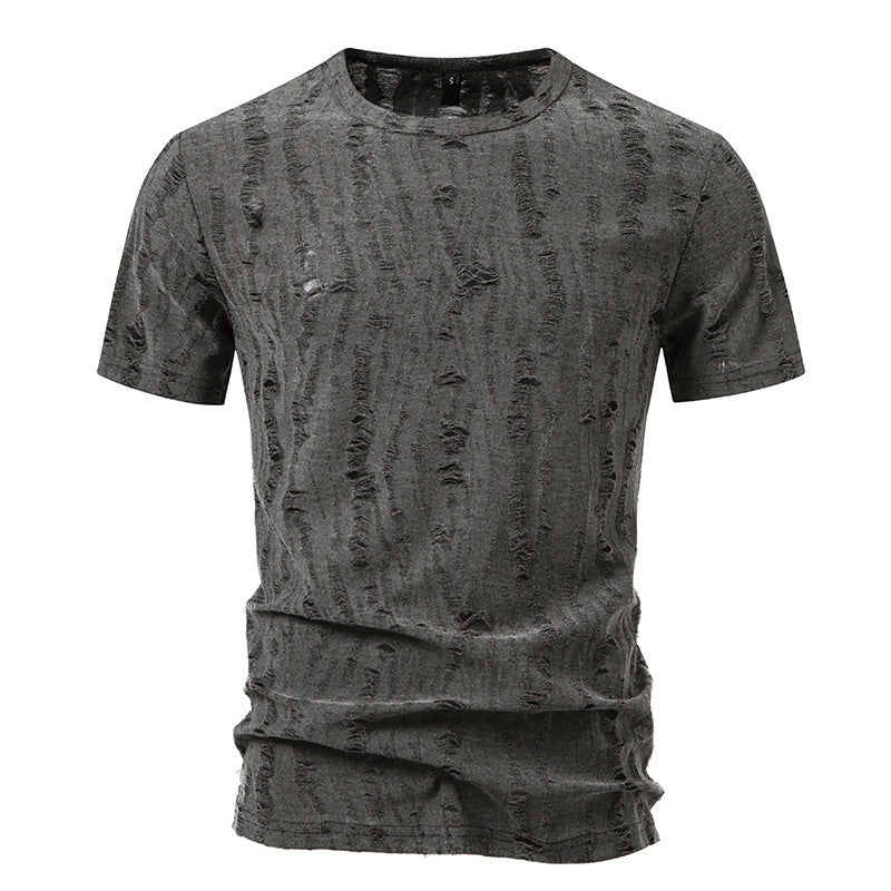 Herren lässiges T-Shirt mit strukturiertem Design und Rundhalsausschnitt Echoarchiv