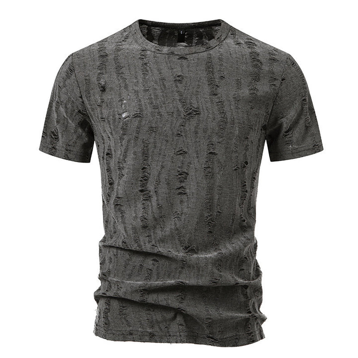 Herren lässiges T-Shirt mit strukturiertem Design und Rundhalsausschnitt Echoarchiv