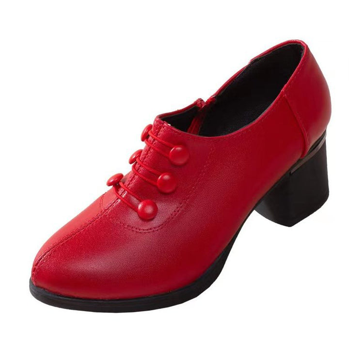 Damen nan Oxford-Pumps im Retrostil mit Zierknopfleiste und komfortablem Blockabsatz Echo Archiv