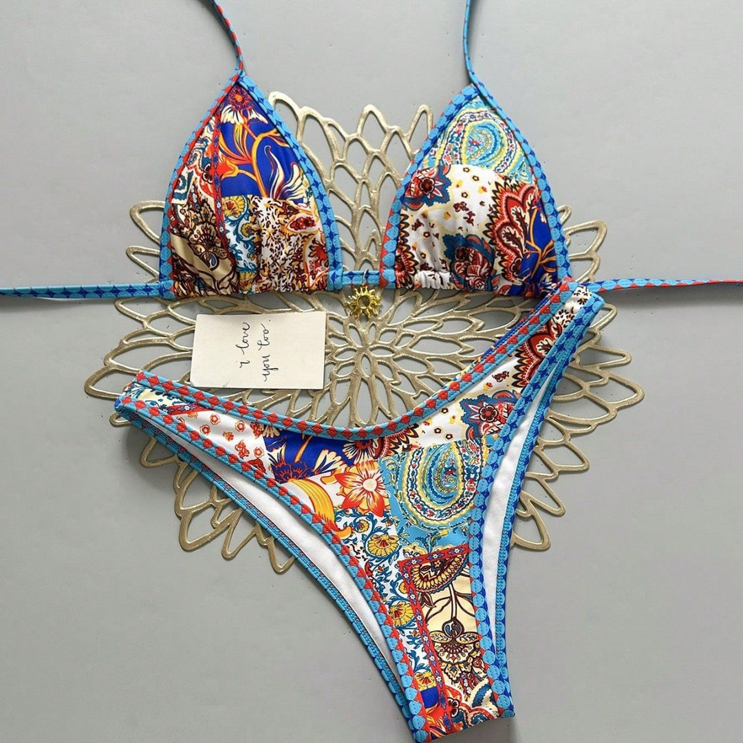 Damen Triangel-Bikini mit floralem Muster und raffinierten Details Echo Archiv