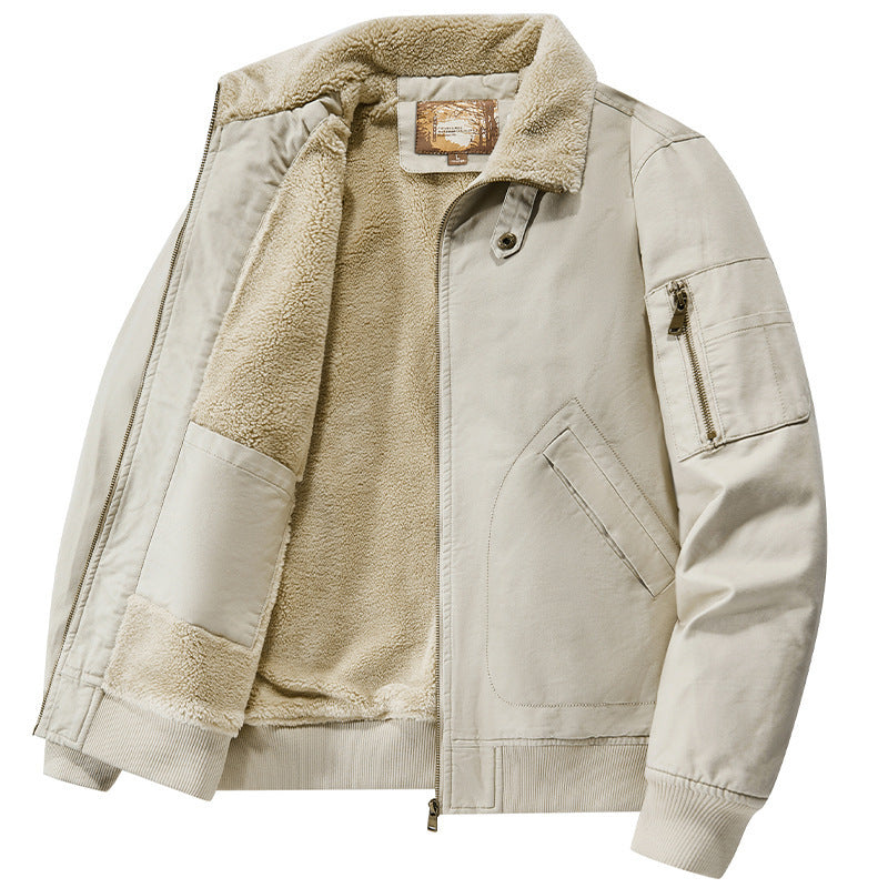 Herren Teddygefütterte Pilot-Bomberjacke mit Sherpa-Innenfutter und Ärmeltasche Echo Archiv