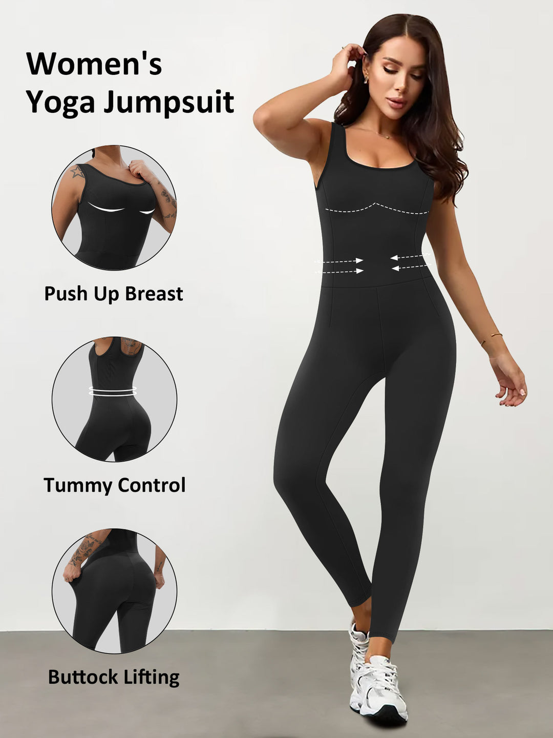 Damen Shaping-Yoga-Einteiler mit Push-Up-Bust, Taillenformung und Po-Lifting – Solévia