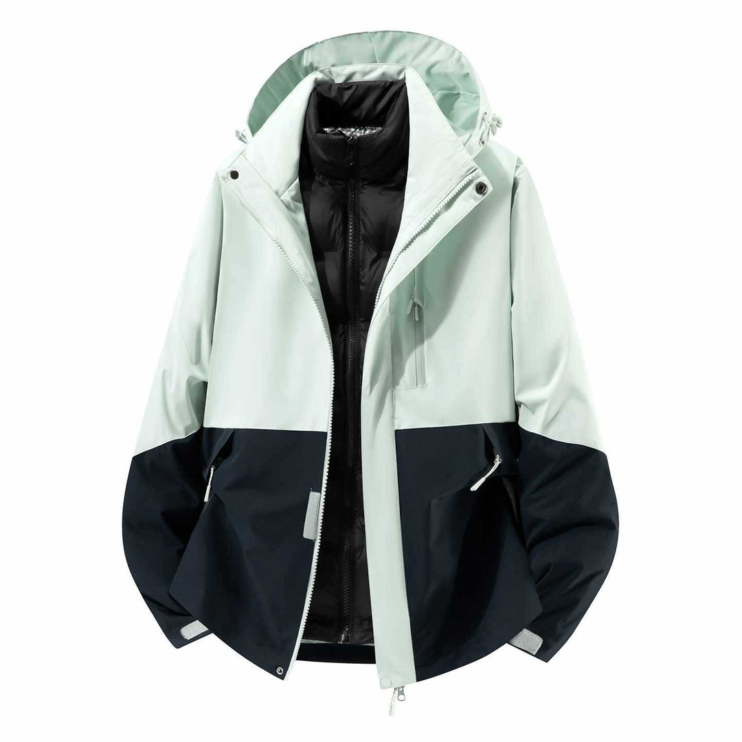 Herren Wasserfeste dreiteilige Winterjacke mit abnehmbarer Daunen-Innenjacke und Kapuze Echo Archiv