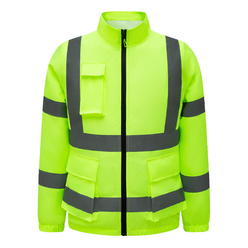 Unisex nan hochsichtbare Warnjacke mit reflektierenden Streifen und multifunktionalen Außentaschen Echo Archiv