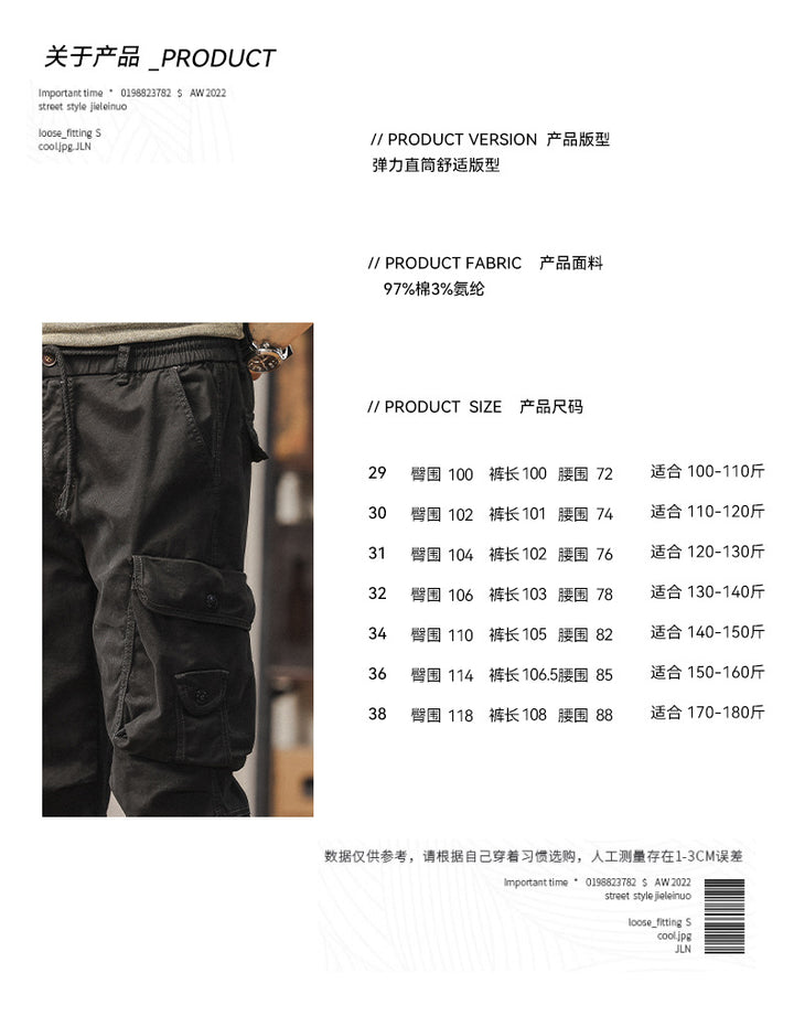 Herren Taktische Cargo-Joggerhose mit Tunnelzugbund und verstellbaren Druckknopf‑Taschen Echo Archiv