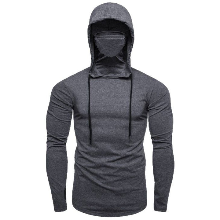 Herren Kapuzenshirt mit integriertem Gesichtsschutz und modischem Design Echoarchiv