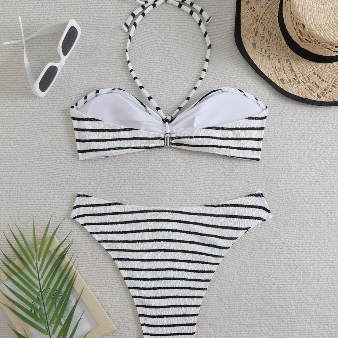 Damen Bandeau-Bikini mit schickem Streifen-Design – Maréssa