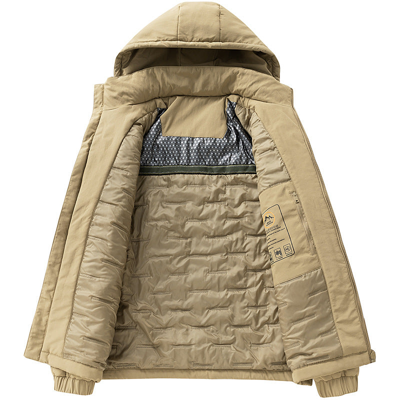 Herren Gepolsterte Thermo-Winterjacke mit Kapuze, wasserabweisender Außenhaut und Reißverschlusstaschen Echo Archiv