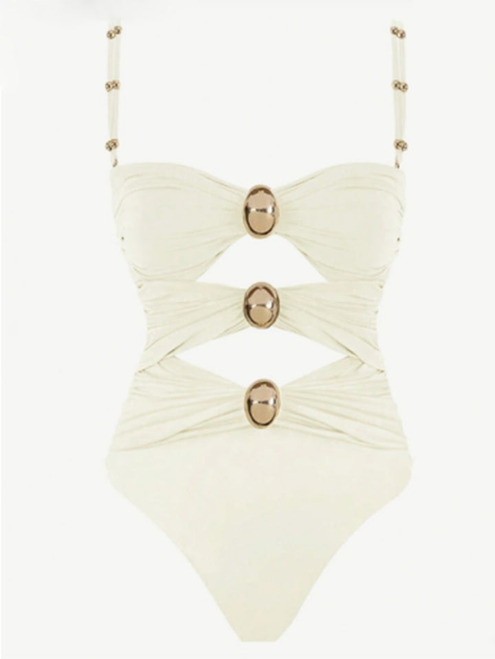 Damen Einteiler-Badeanzug mit raffinierten Cut-Outs und dekorativen Metallakzenten Echo Archiv