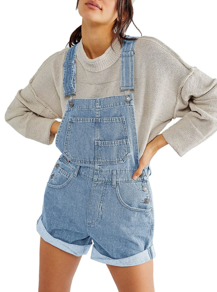 Damen Denim-Latzshorts mit modernen Details und praktischen Taschen Echo Archiv