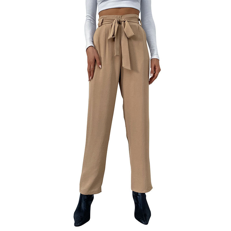 Damen Hochtaillierte Hosen mit Bindegürtel Echo Archiv