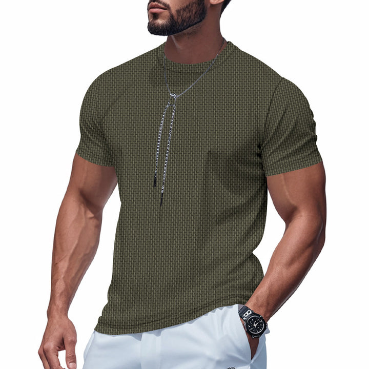 Herren Kurzarm T-Shirt mit strukturiertem Design und atmungsaktiver Baumwolle Echoarchiv
