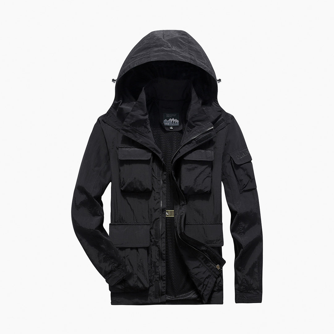Herren nan multifunktionale Utility-Fieldjacke mit zahlreichen Klapp- und Reißverschlusstaschen sowie D-Ring Echo Archiv