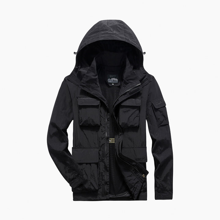 Herren nan multifunktionale Utility-Fieldjacke mit zahlreichen Klapp- und Reißverschlusstaschen sowie D-Ring Echo Archiv