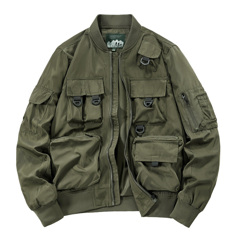 Herren nan multifunktionale Utility-Bomberjacke mit zahlreichen Taschen, D-Ring‑Details und windabweisender Nylonhülle Echo Archiv