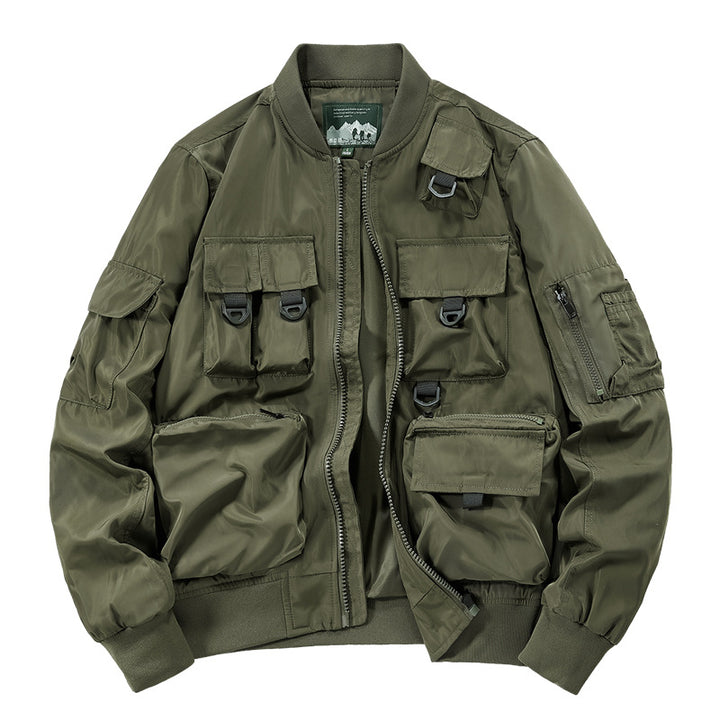 Herren nan multifunktionale Utility-Bomberjacke mit zahlreichen Taschen, D-Ring‑Details und windabweisender Nylonhülle Echo Archiv
