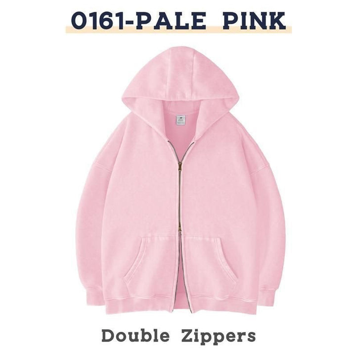 Unisex Oversized Kapuzenjacke mit Doppelreißverschluss und Kängurutaschen Echo Archiv