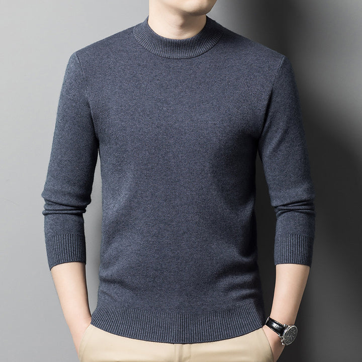 Herren edler Rundhals-Pullover aus feinem Wollmix Echoarchiv
