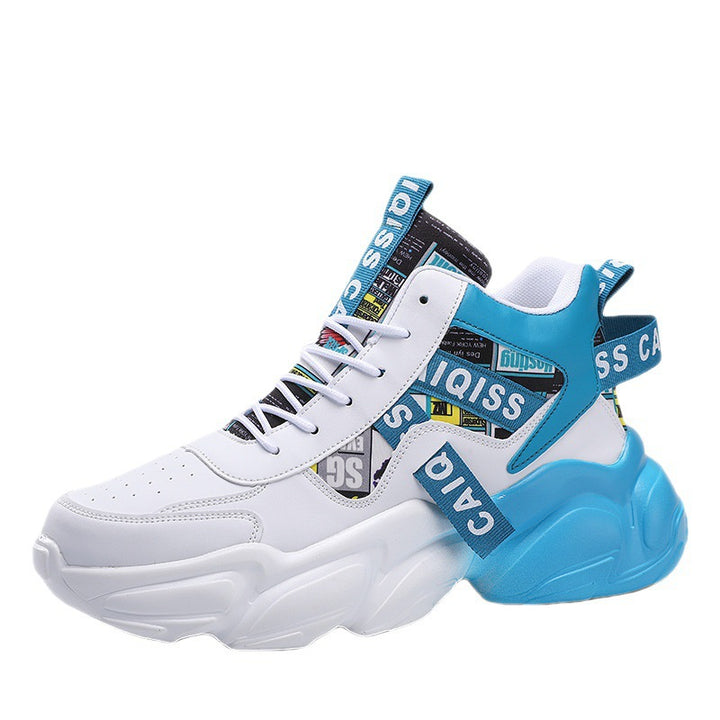 Herren futuristische High-Top Plateausneaker mit gemustertem Textil-Mix, gepolstertem Knöchelkragen und skulpturierter EVA-Sohle Echo Archiv