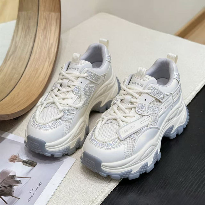 Damen Sportliche Chunky Sneakers mit Glitzer-Elementen und verstärktem Profil Echo Archiv