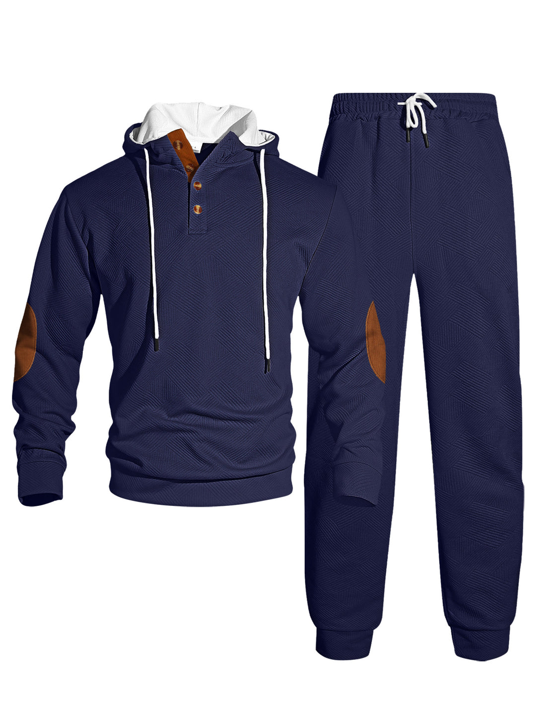 Herren modernes Sweatshirt- und Jogginganzug-Set mit stylischem Knopfverschluss Echoarchiv