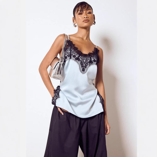 Damen Satin Cami mit Spitzenakzenten Echo Archiv
