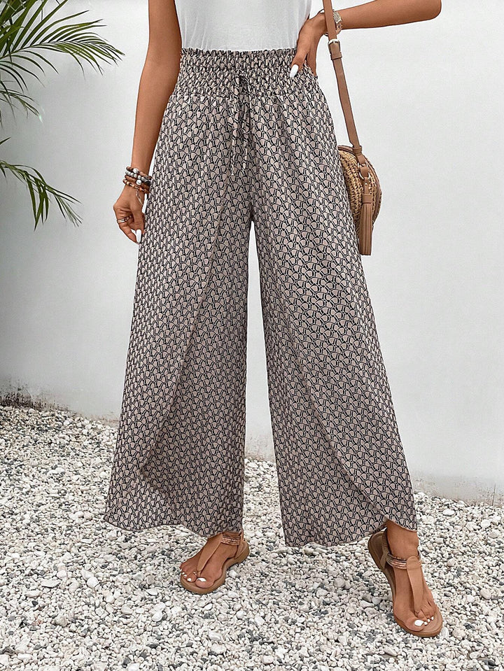 Damen Palazzo-Hose mit weitem Bein und gerafftem Elastikbund Echo Archiv