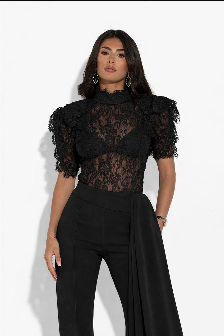 Damen Elegante Flared-Hose mit seitlichem Drapierungseffekt Echo Archiv