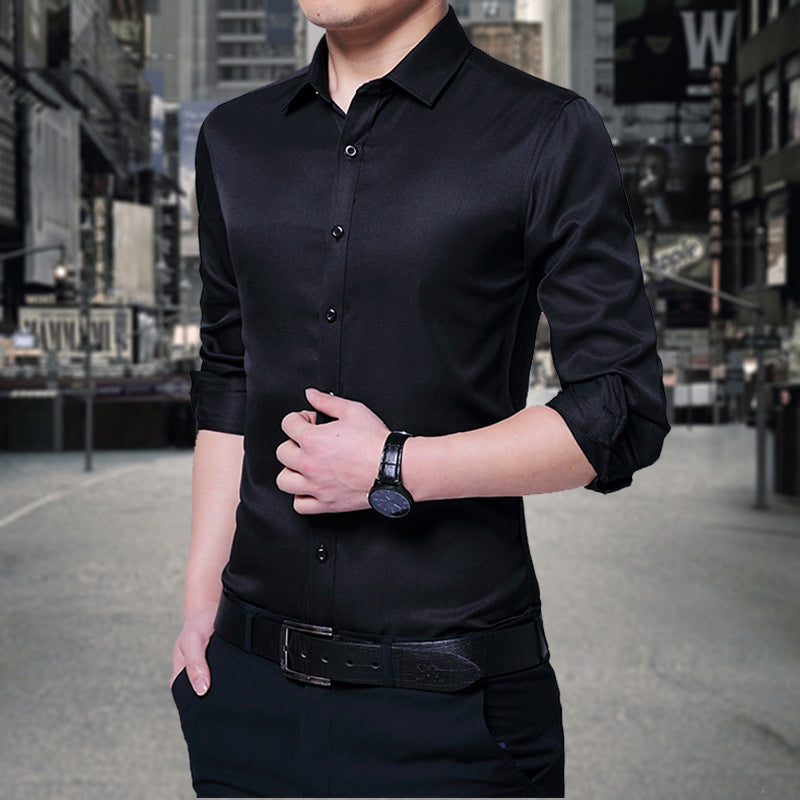 Herren elegante Langarmbluse mit modernem Schnitt Echoarchiv