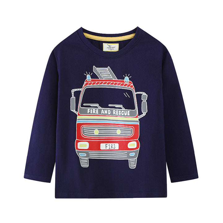 Jungen Langarmshirt mit leuchtendem Feuerwehr-Motiv Echo Archiv