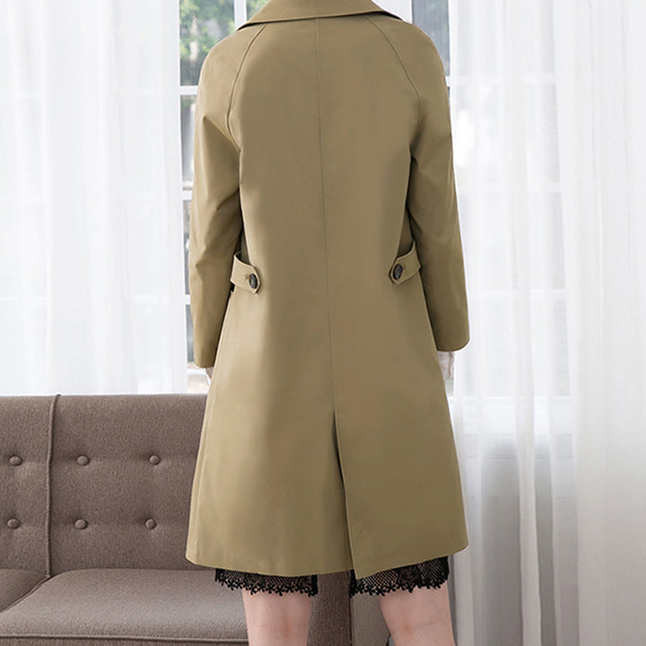 Damen Modische Trenchcoat mit doppelter Knopfleiste Echoarchiv