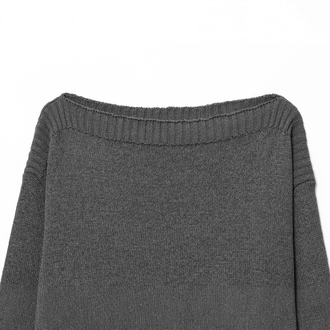 Damen nan kastig-oversize Strickpullover mit weitem U-Boot-Ausschnitt tailliertem Rippenbündchen und voluminösen Ärmeln Echo Archiv