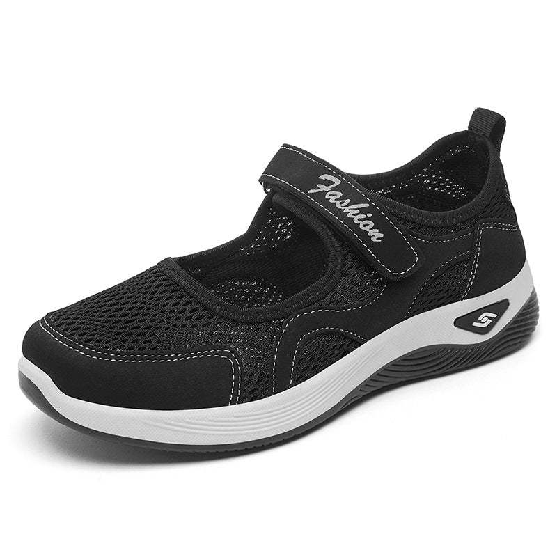 Damen nan atmungsaktiver Mary-Jane Walking-Schuh mit Klettverschluss, nahtlosem Mesh-Obermaterial und stoßdämpfender Leichtsohle Echo Archiv