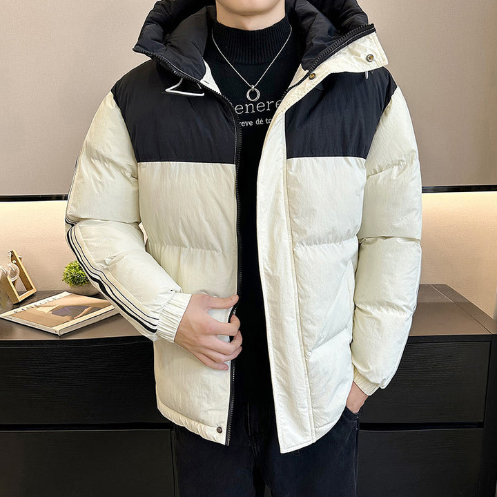 Herren modische und warme Steppjacke mit verstellbarer Kapuze Echoarchiv