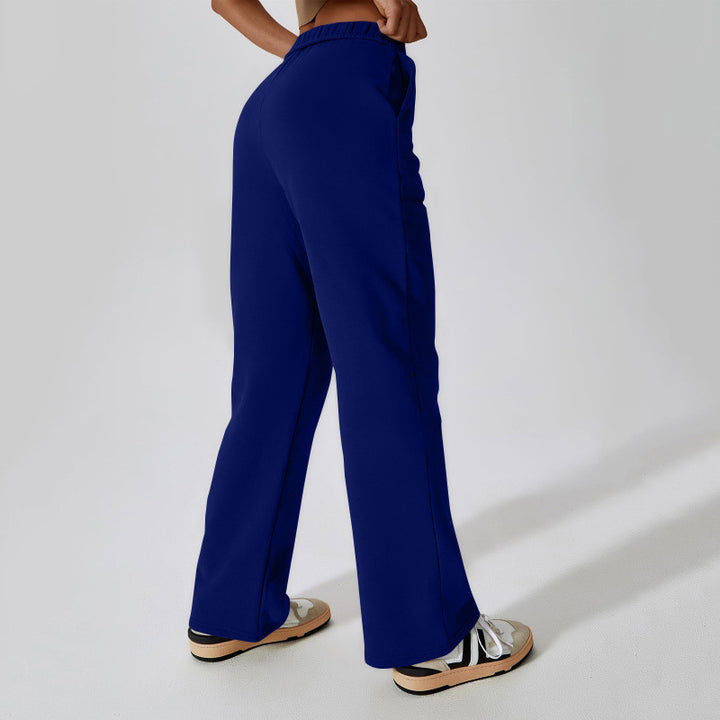 Damen nan hochgeschnittene ausgestellte Loungehose mit elastischem Komfortbund und verdeckten Eingrifftaschen Echo Archiv