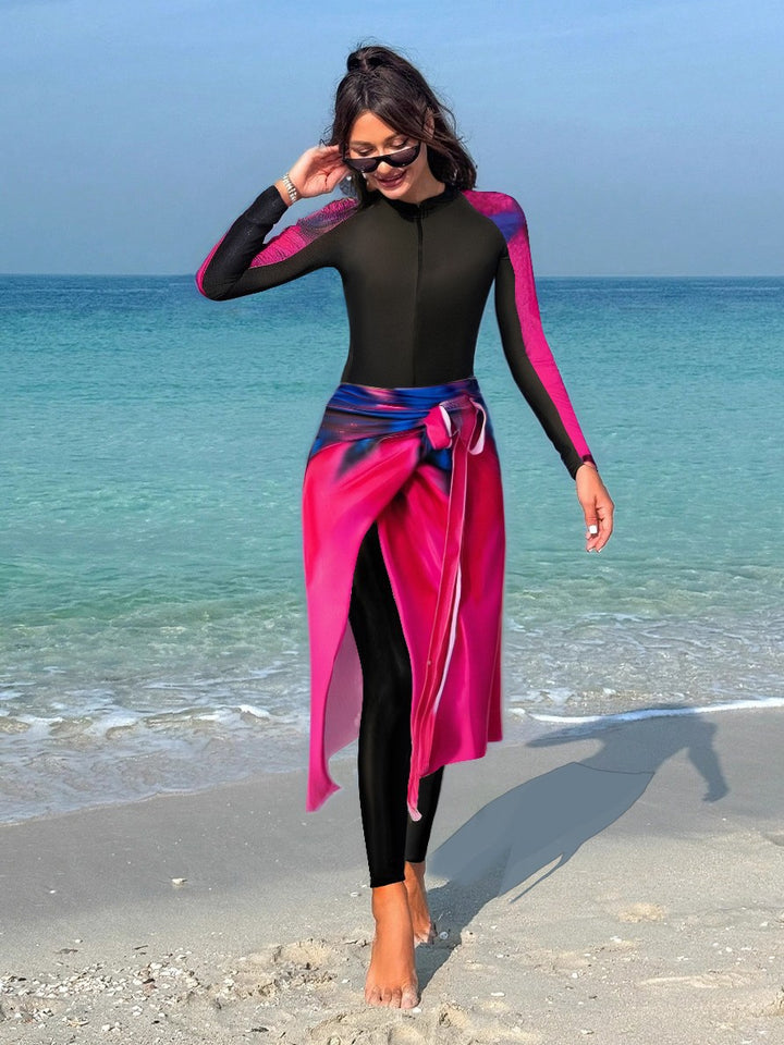 Damen funktionaler Sport-Badeanzug mit Wickelrock Echo Archiv