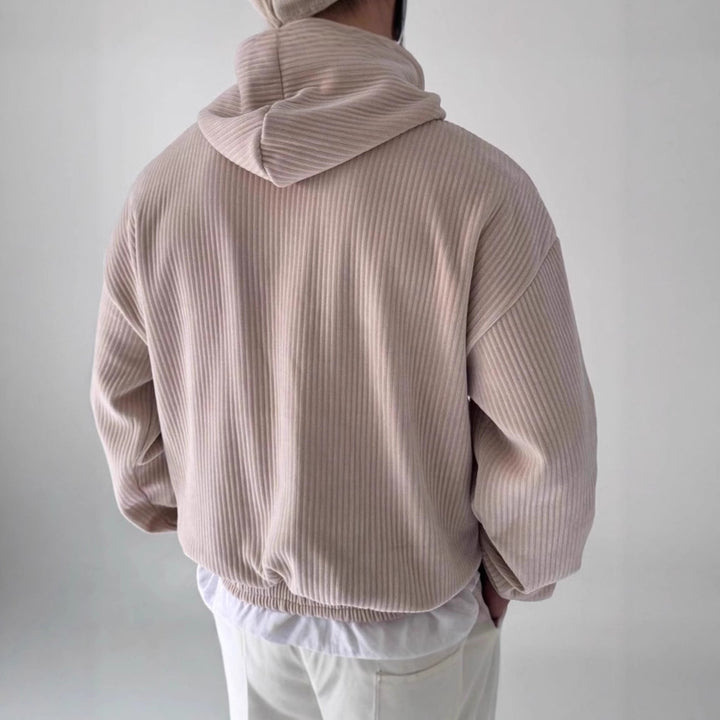 Herren Kuscheliger Hoodie mit Rippstruktur und praktischer Kängurutasche Echoarchiv