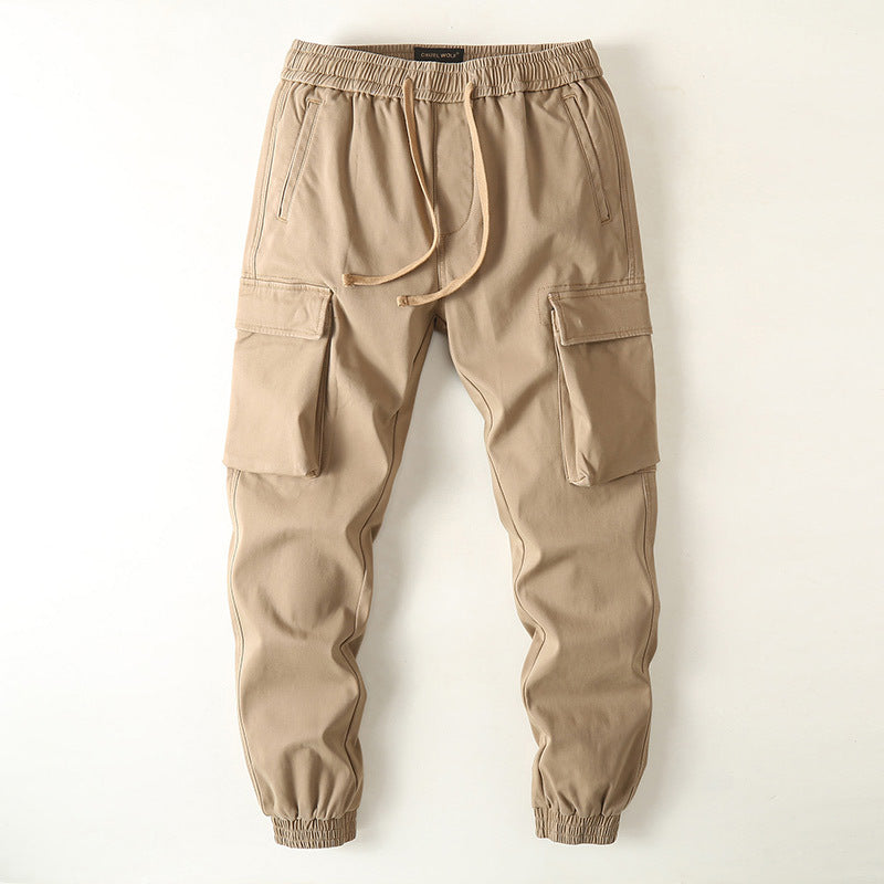 Herren Slim-Fit Cargohose im Tarnmuster mit elastischem Tunnelzugbund und verstärkten Knien Echoarchiv