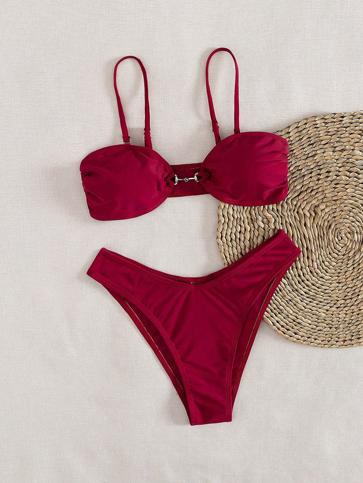 Damen Bandeau-Bikini mit modischem Schnitt und verstellbaren Trägern Echo Archiv
