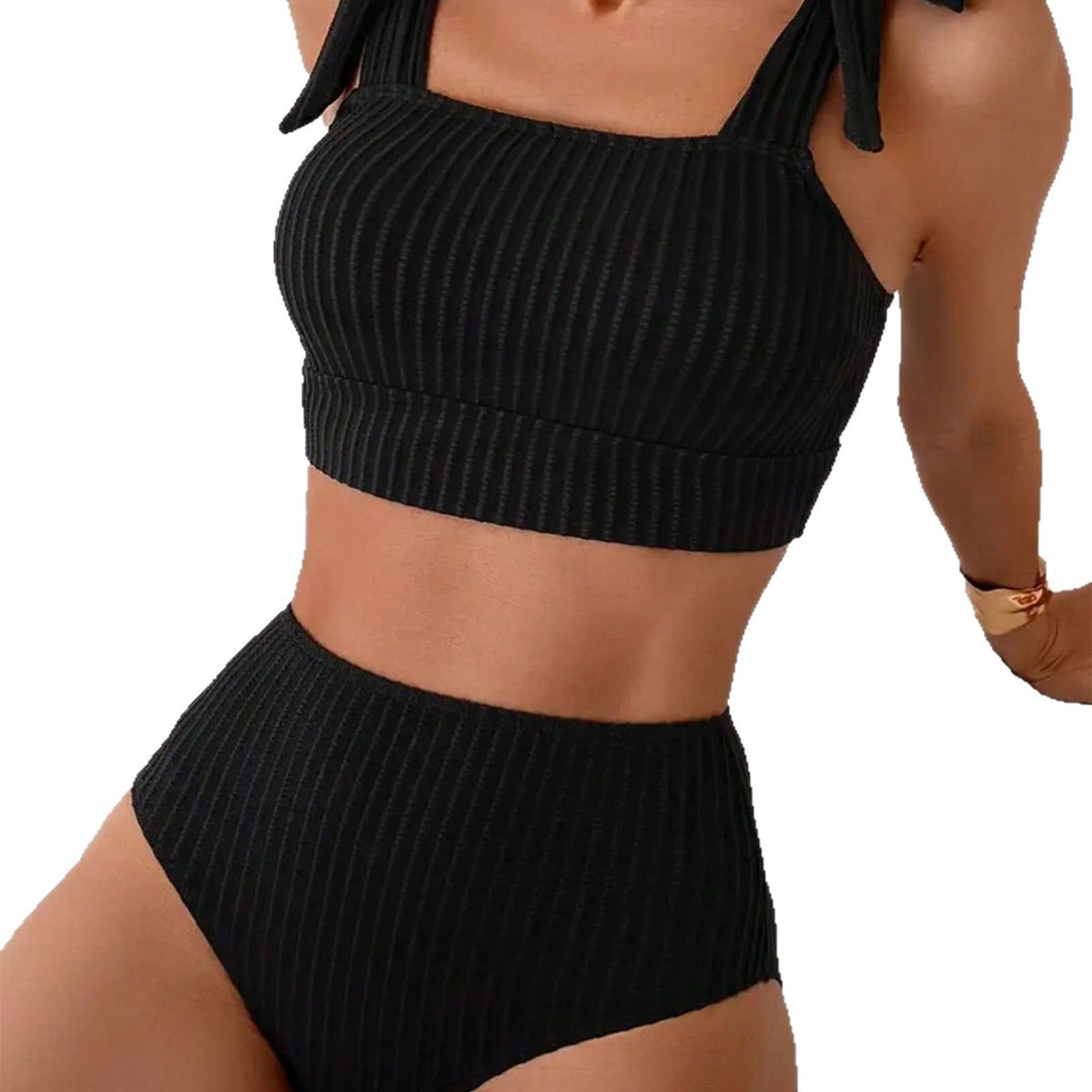 Damen Hochtailliertes Bikini-Set mit Bindebändern Echo Archiv