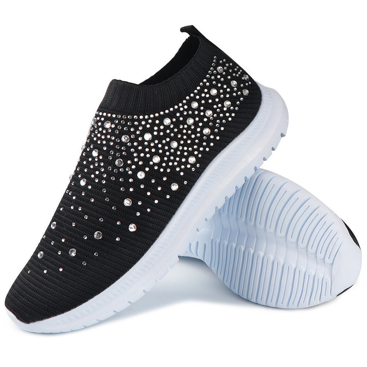 Damen Elastischer Strick‑Sneaker mit Schmucksteinbesatz Echo Archiv