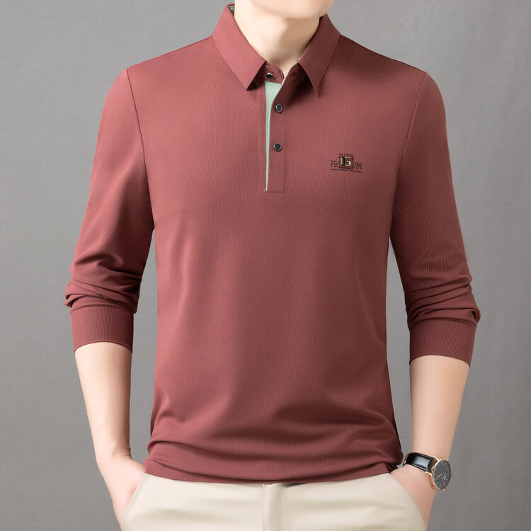 Herren hochwertiges Langarm Poloshirt mit feuchtigkeitsregulierendem Material und elegantem Kragen Echoarchiv