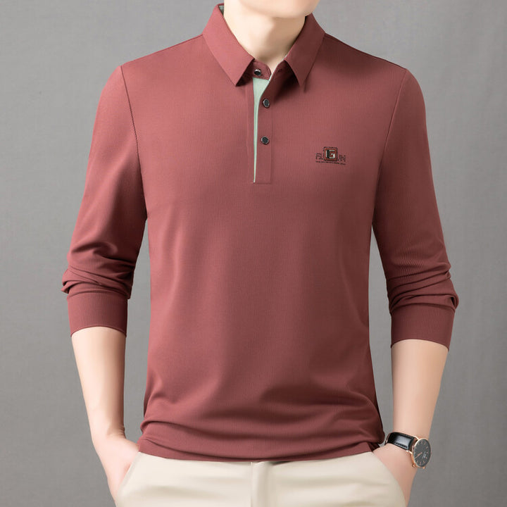 Herren hochwertiges Langarm Poloshirt mit feuchtigkeitsregulierendem Material und elegantem Kragen Echoarchiv