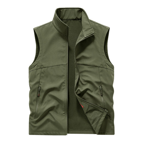 Herren atmungsaktives Softshell-Outdoorsanweste mit hochschließendem Stehkragen und fleecegefüttertem Innenraum – Marzano