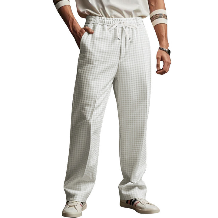 Herren Freizeit-Hose mit elastischem Bund und klassischem Karomuster Echoarchiv