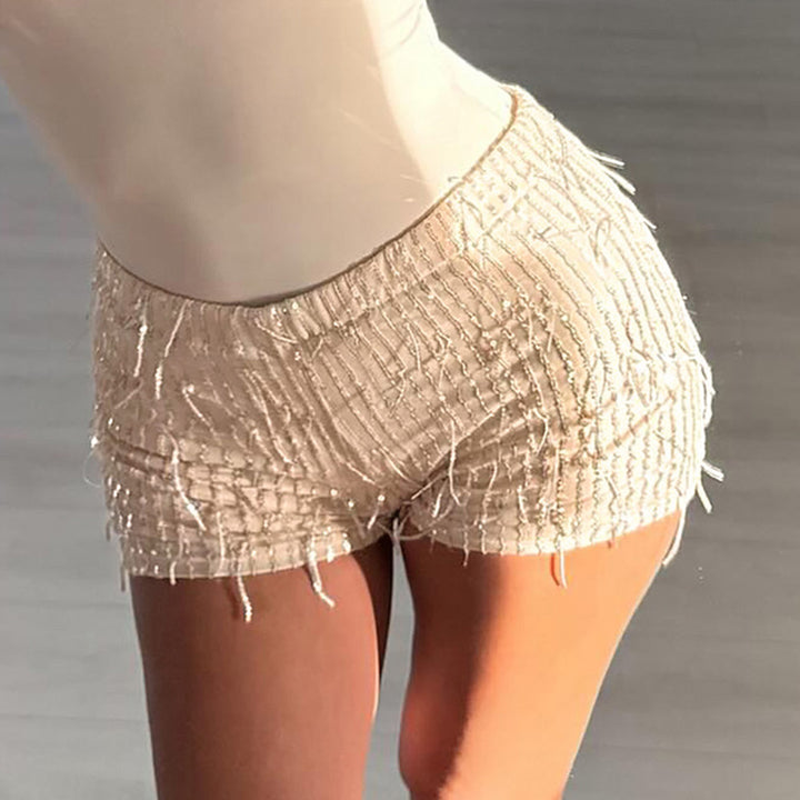 Damen Glitzerndes Minikleid mit Leopardenmuster und Spaghettiträgern Echo Archiv