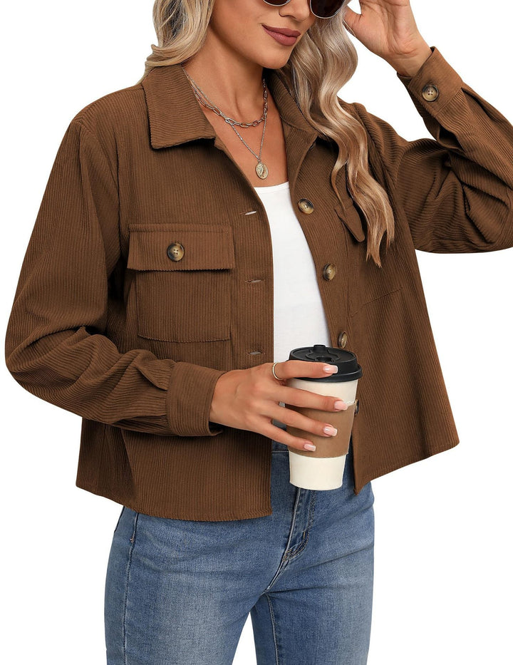 Damen Cordjacke mit zwei Brusttaschen Echoarchiv